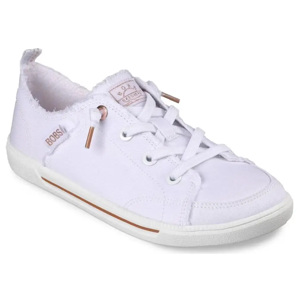 Womens Skechers Bobs B Cute 2.0 Slip ON Sneaker White Canvas Shoes