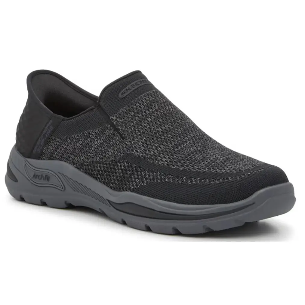 Mens Skechers Slip Ins Arch Fit Motley Atlee Black Textile Shoes
