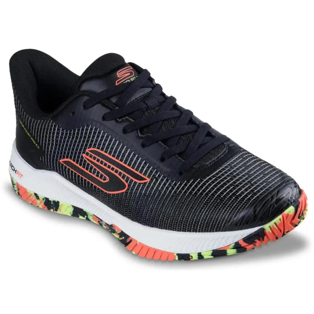 Mens Skechers Viper Court Pro 2.0 Pickleball Black Yellow Mesh Shoes