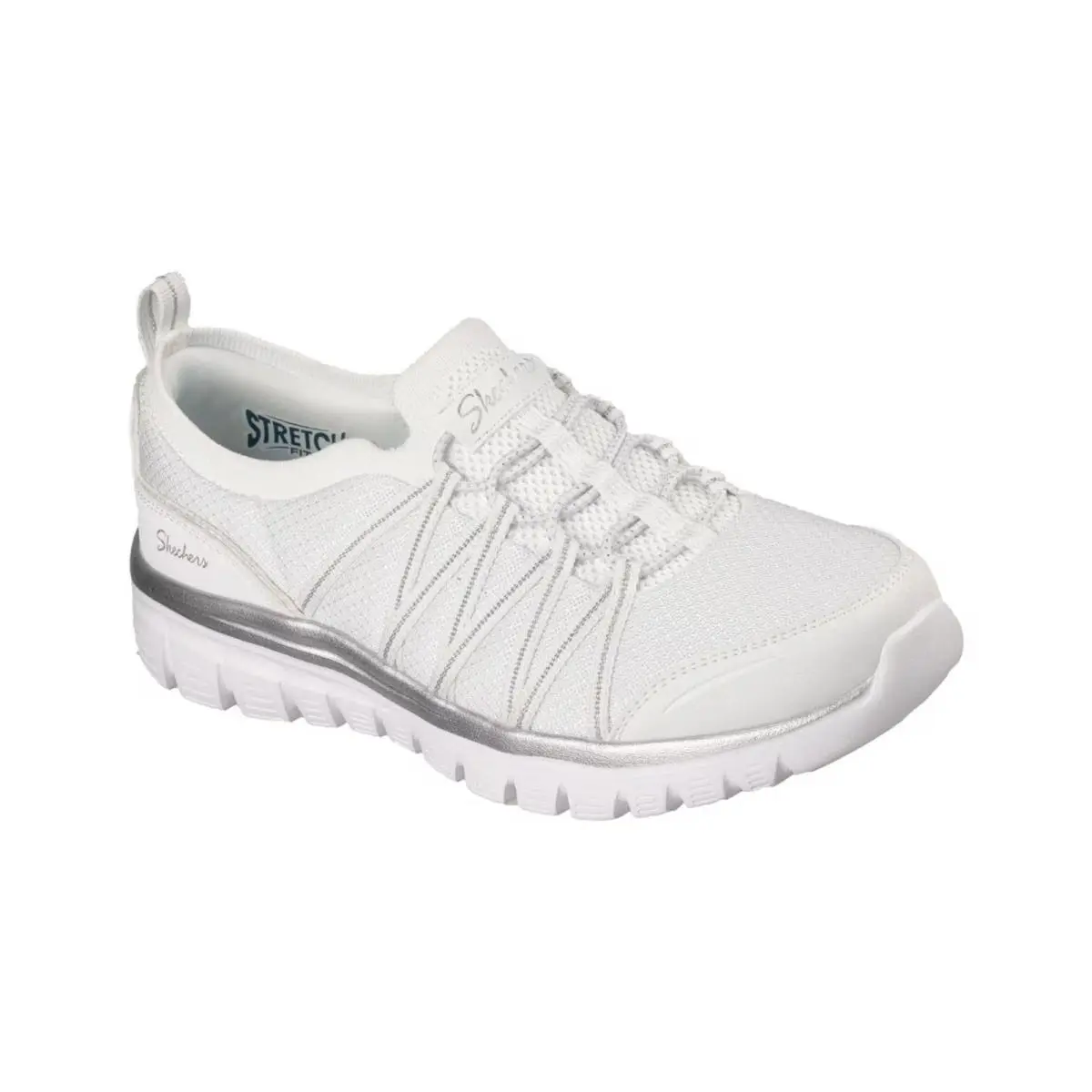 Women`s Skechers Graceful - Purecrush Casual Sneakers White Silver