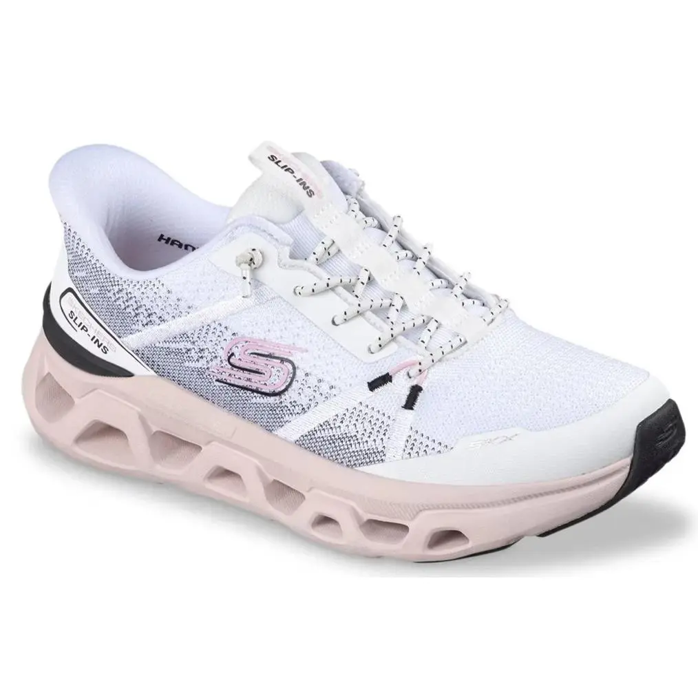 Womens Skechers Hands Free Slip Ins Glide Step Altus Fast White Pink Mesh - White