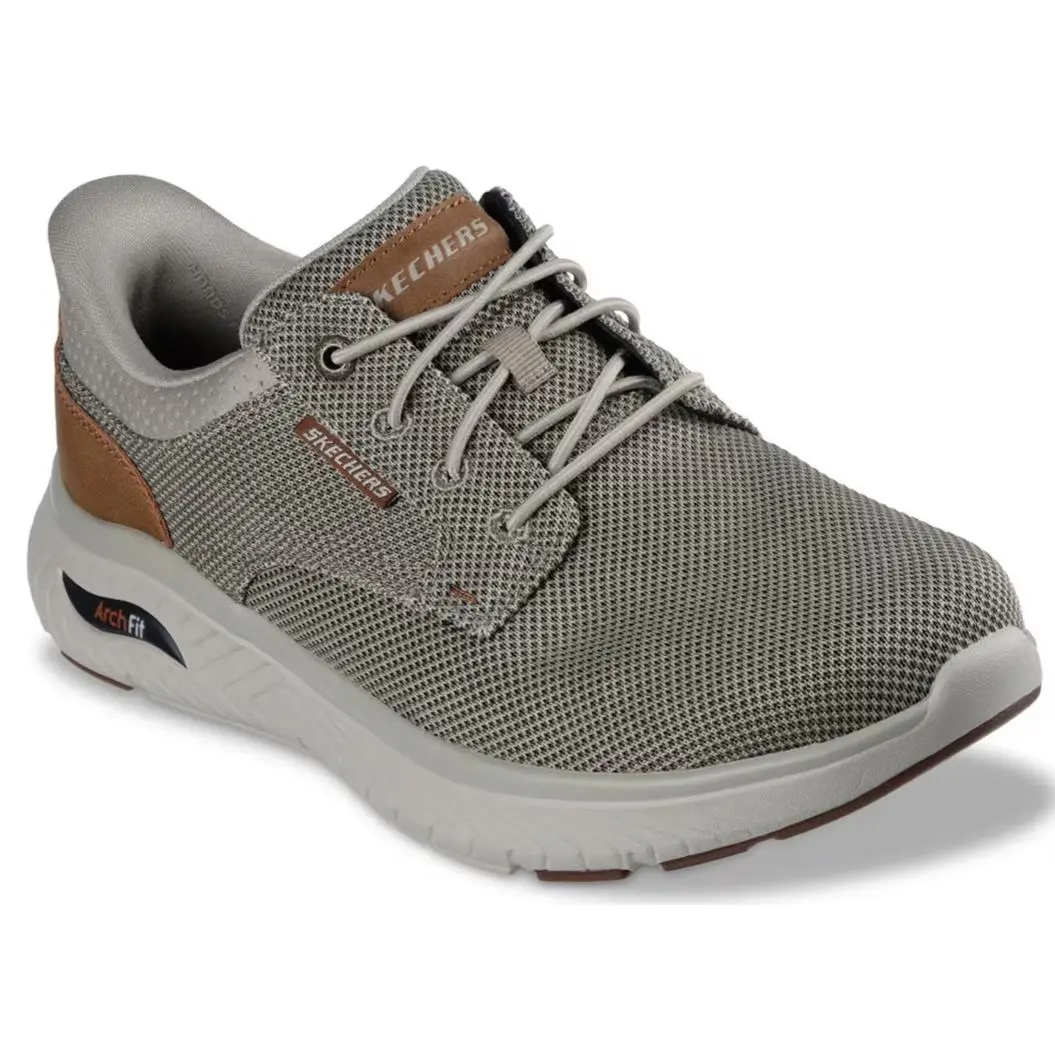 Mens Skechers Arch Fit Crosser Ruger Tan Textile Shoes