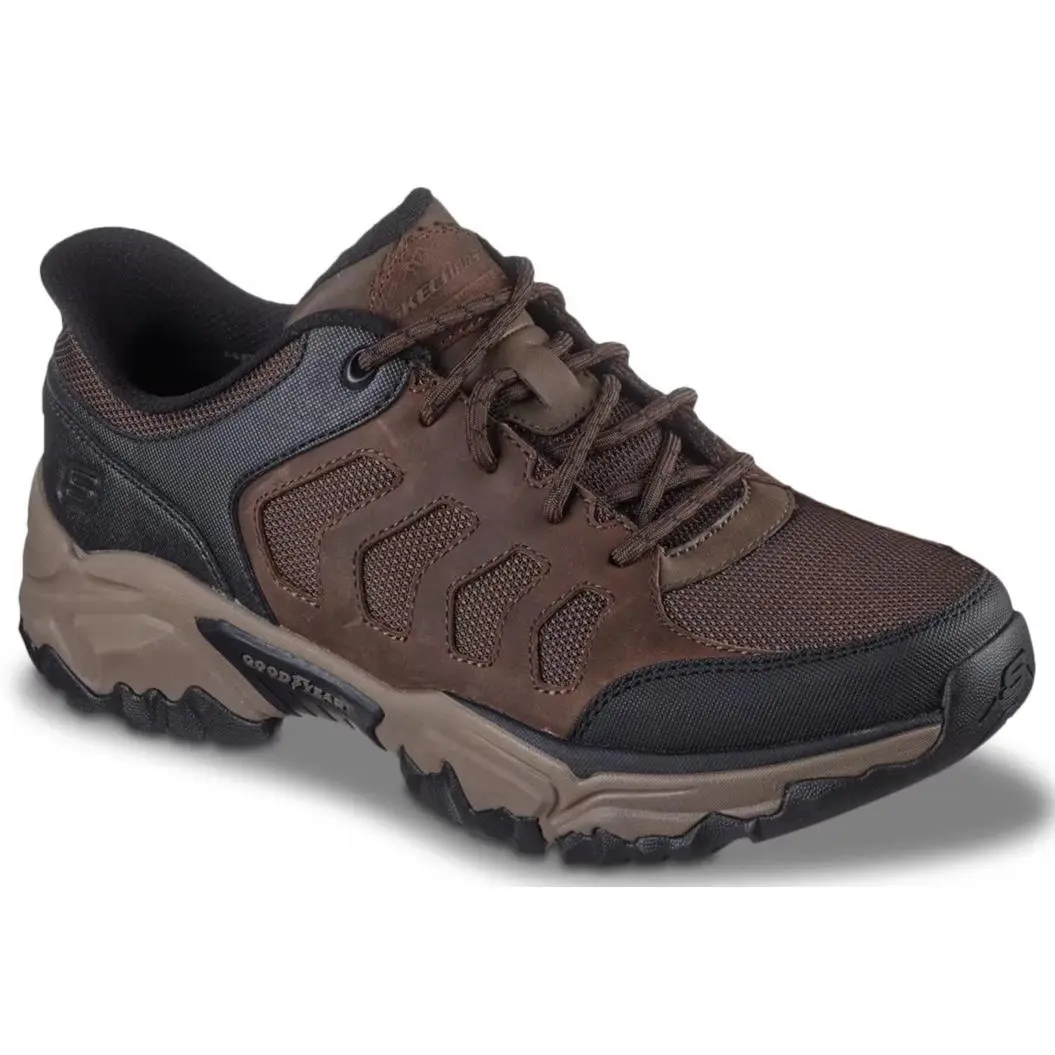 Mens Skechers Slip Ins Relaxed Fit Terraform Jagger Dark Brown Mesh Shoes
