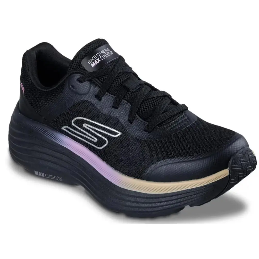 Womens Skechers Max Cushioning Endeavour Black Mesh Shoes