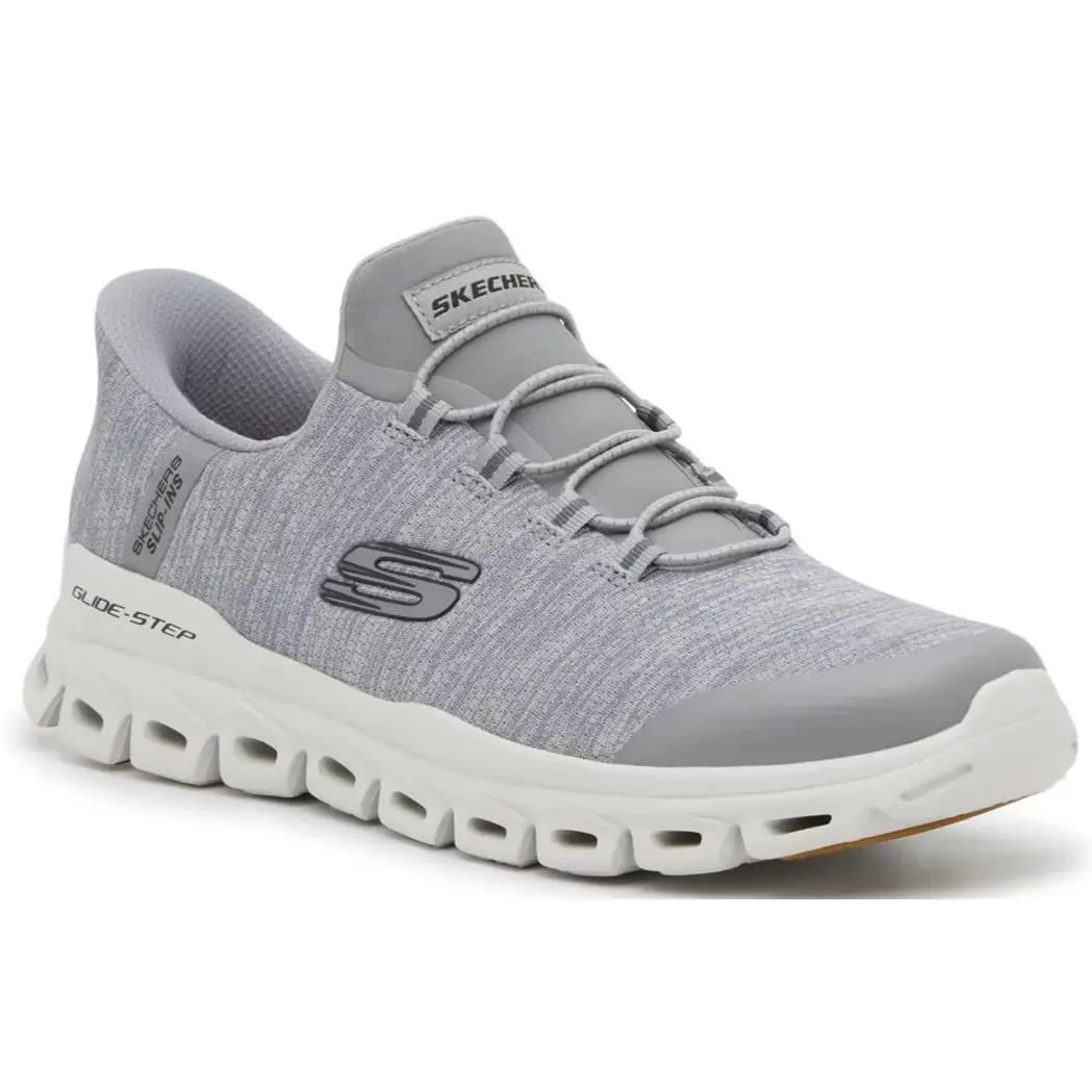 Mens Skechers Hands Free Slip Ins Glide Step Zefyr Gray Mesh Shoes