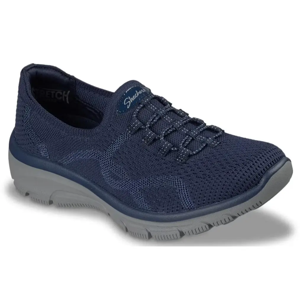 Womens Skechers Relaxed Fit Easy Goin Sweet Streak Navy Knit Shoes