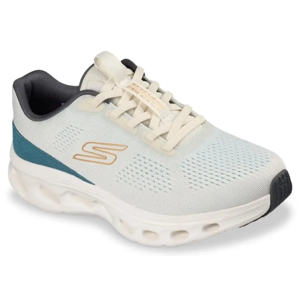 Womens Skechers GO Walk Glide Step 2.0 Vanessa Sneaker Off White Mesh Shoes