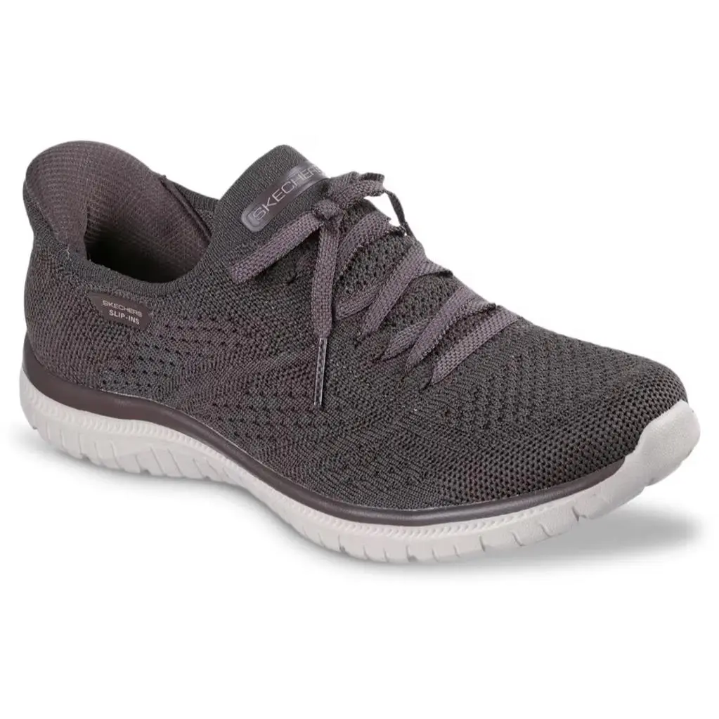 Womens Skechers Hands Free Slip Ins Virtue Flawless Chocolate Brown Knit