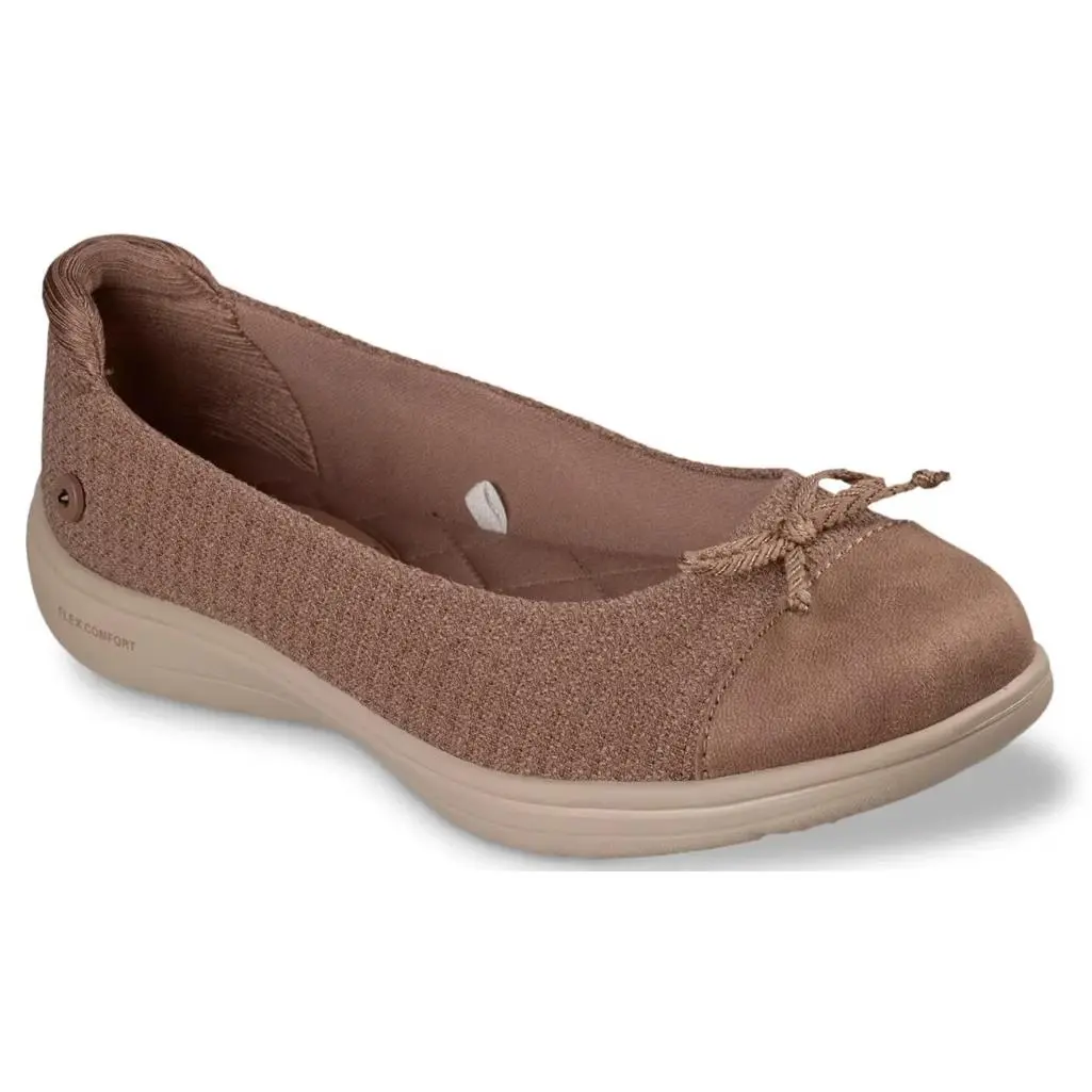 Womens Skechers ON The GO Flex Radiant Scout Flat Mocha Brown Fabric Shoes