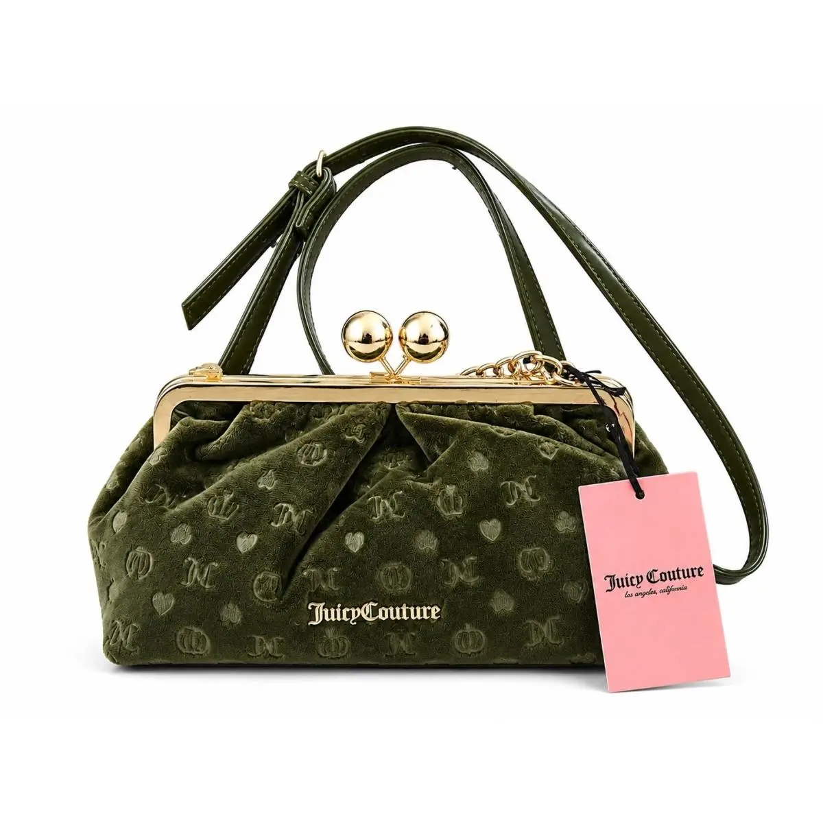 Keep It Classy Frame Crossbody Bag Super Greens Velour by Juicy Couture