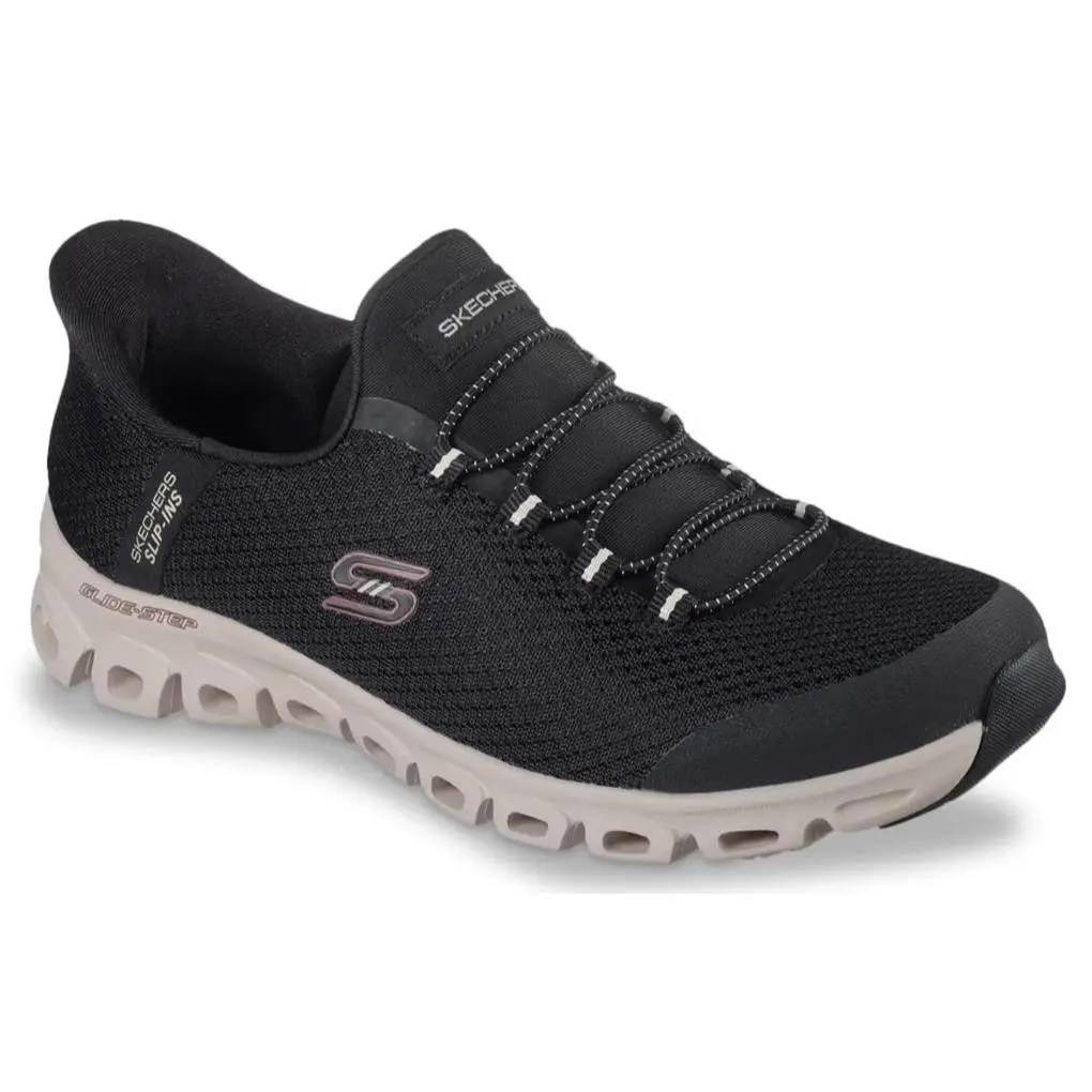 Womens Skechers Hands Free Slip Ins Glide Step Vibey Black Textile Shoes