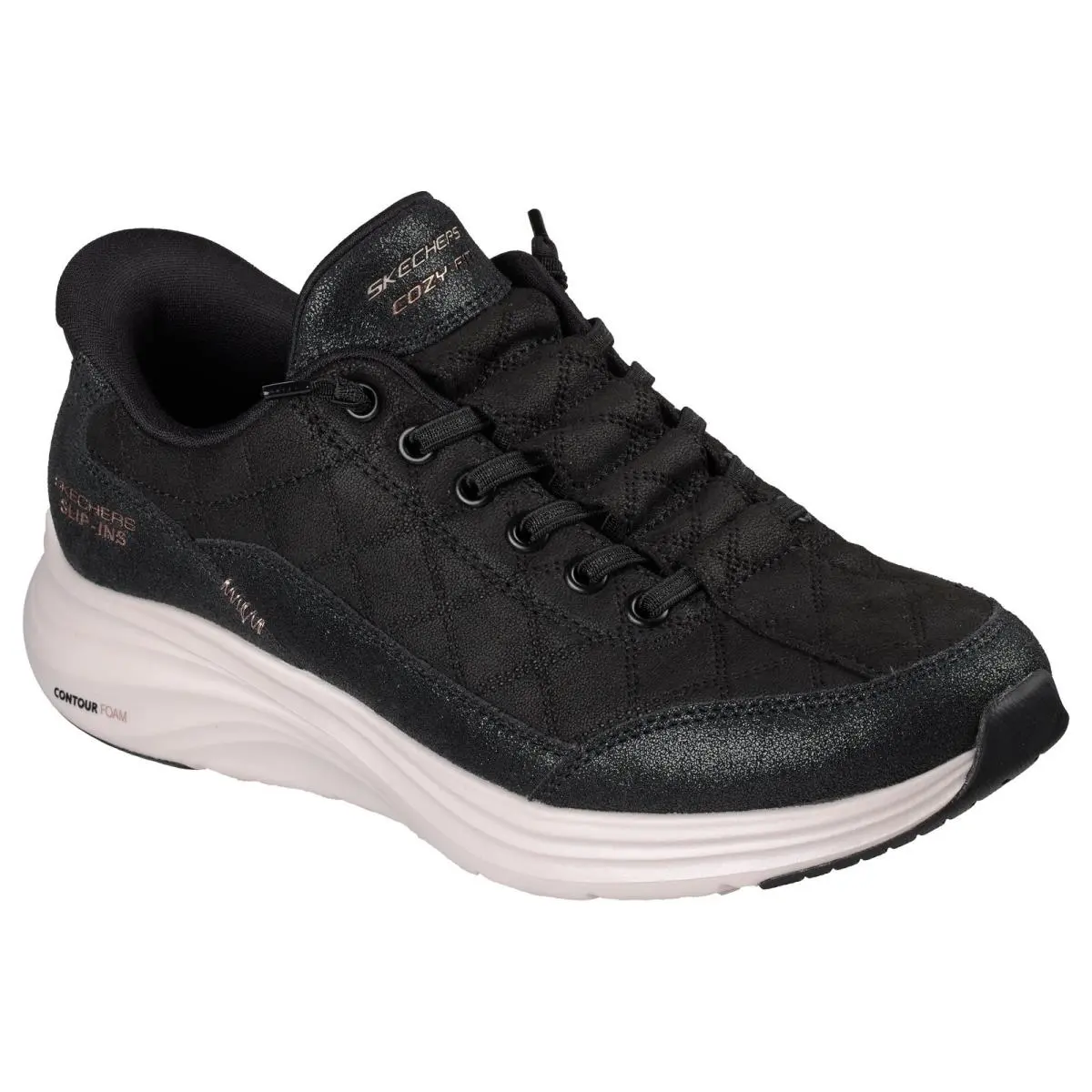 Skechers Contour Foam Cozy Fit Natural Ease Womens US 5.5 B Black Shoes ZOGG3870