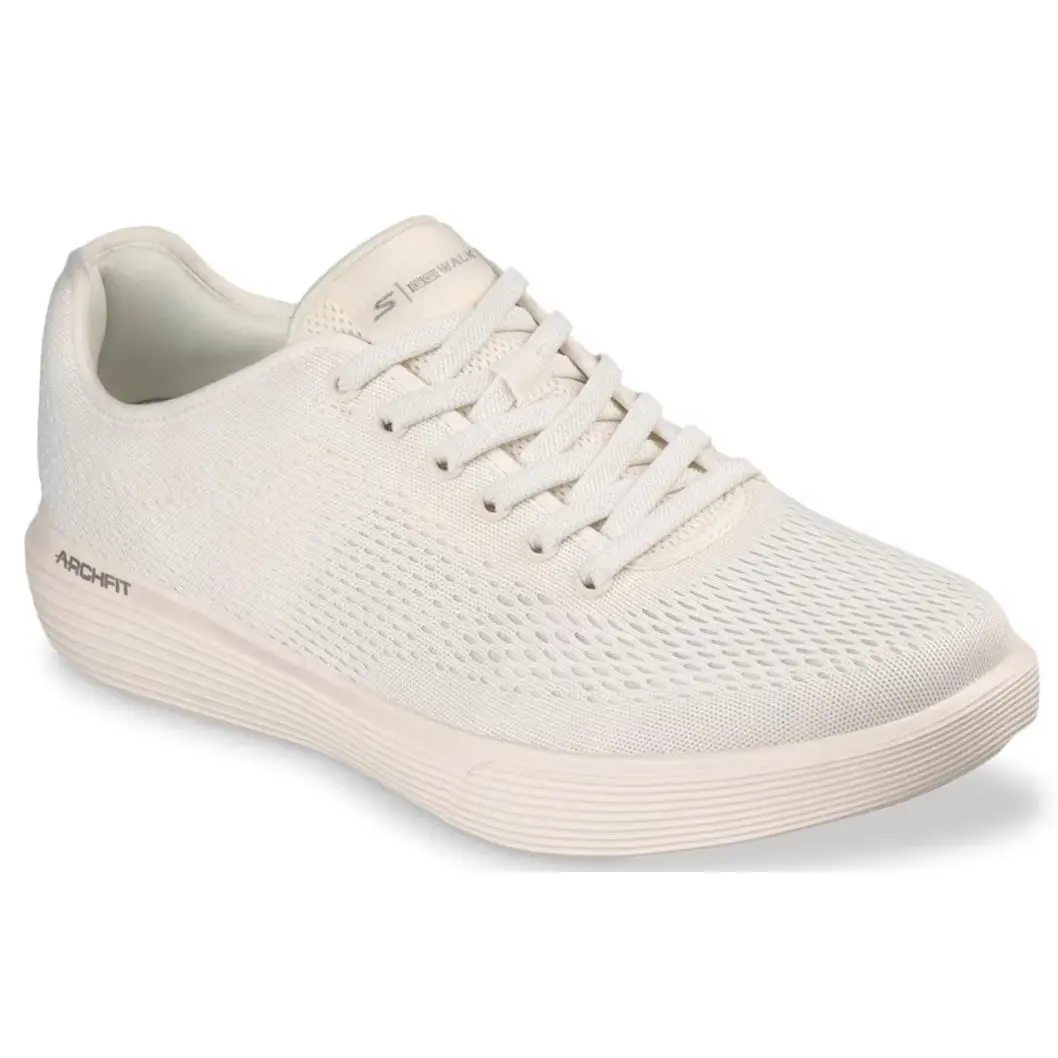 Mens Skechers GO Walk Arch Fit Commuter Madrid Off White Mesh Shoes