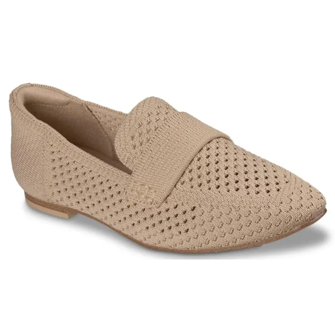 Womens Skechers Cleo Snip Close TO You Loafer Taupe Knit Shoes