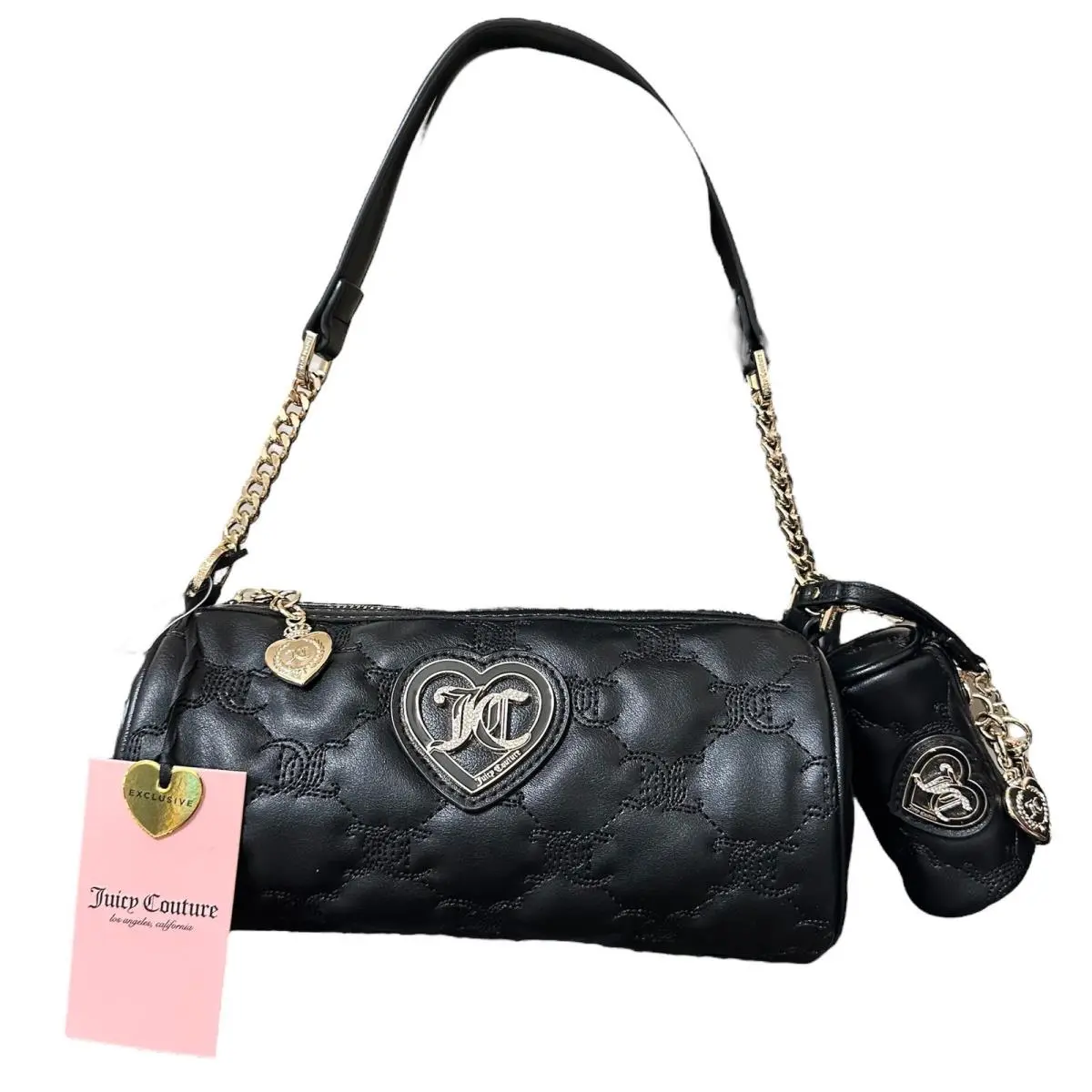 Choose Juicy II Black Quilted Barrel Bag with Coin Purse by Juicy Couture