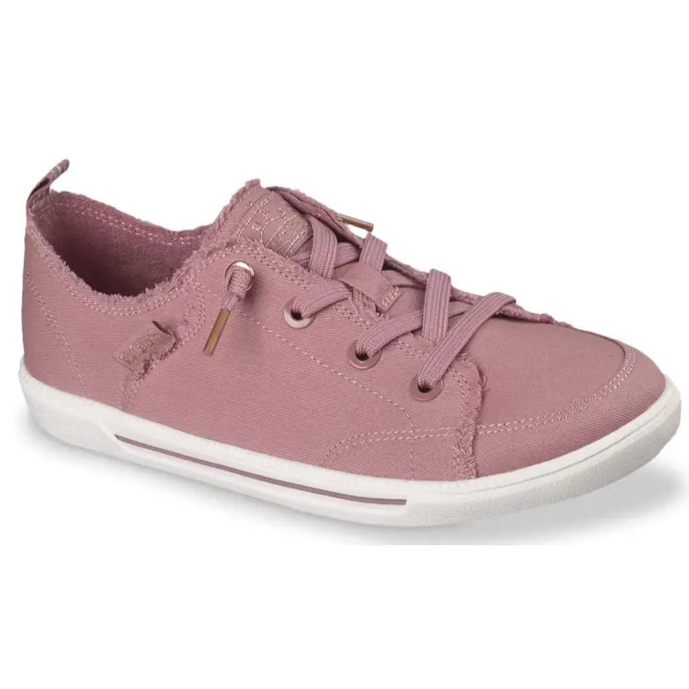 Womens Skechers Bobs B Cute 2.0 Slip ON Sneaker Light Pink Canvas Shoes