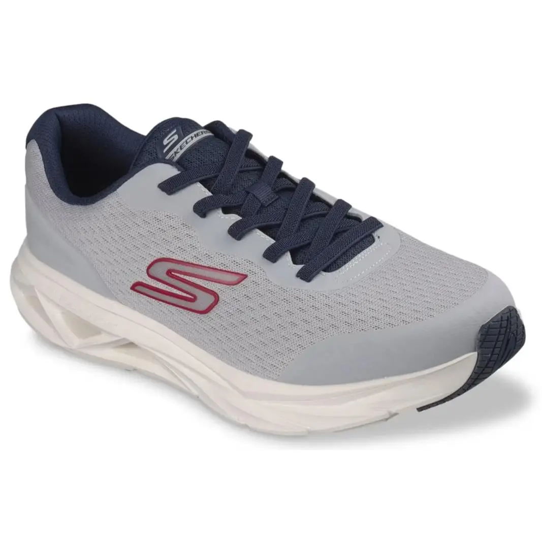 Mens Skechers Glide Step Vortex Avalin Sneaker Gray Blue Mesh Shoes