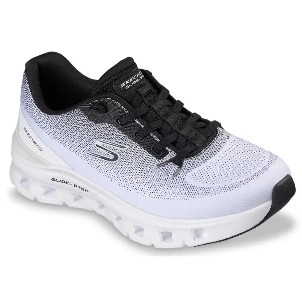 Womens Skechers Glide Steps Pro Soft Mirage White Black Mesh Shoes