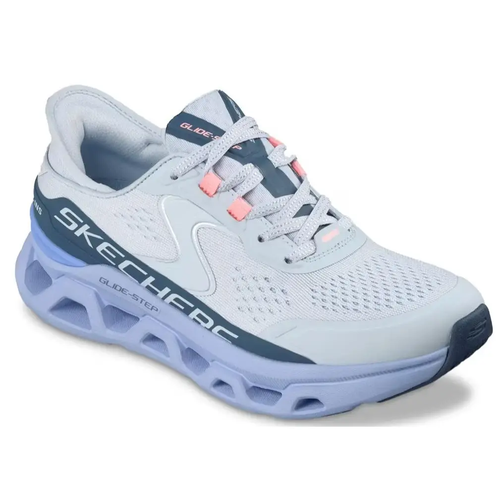 Womens Skechers Hands Free Slip Ins Glide Step Altus Sneaker Light Blue Mesh - Blue