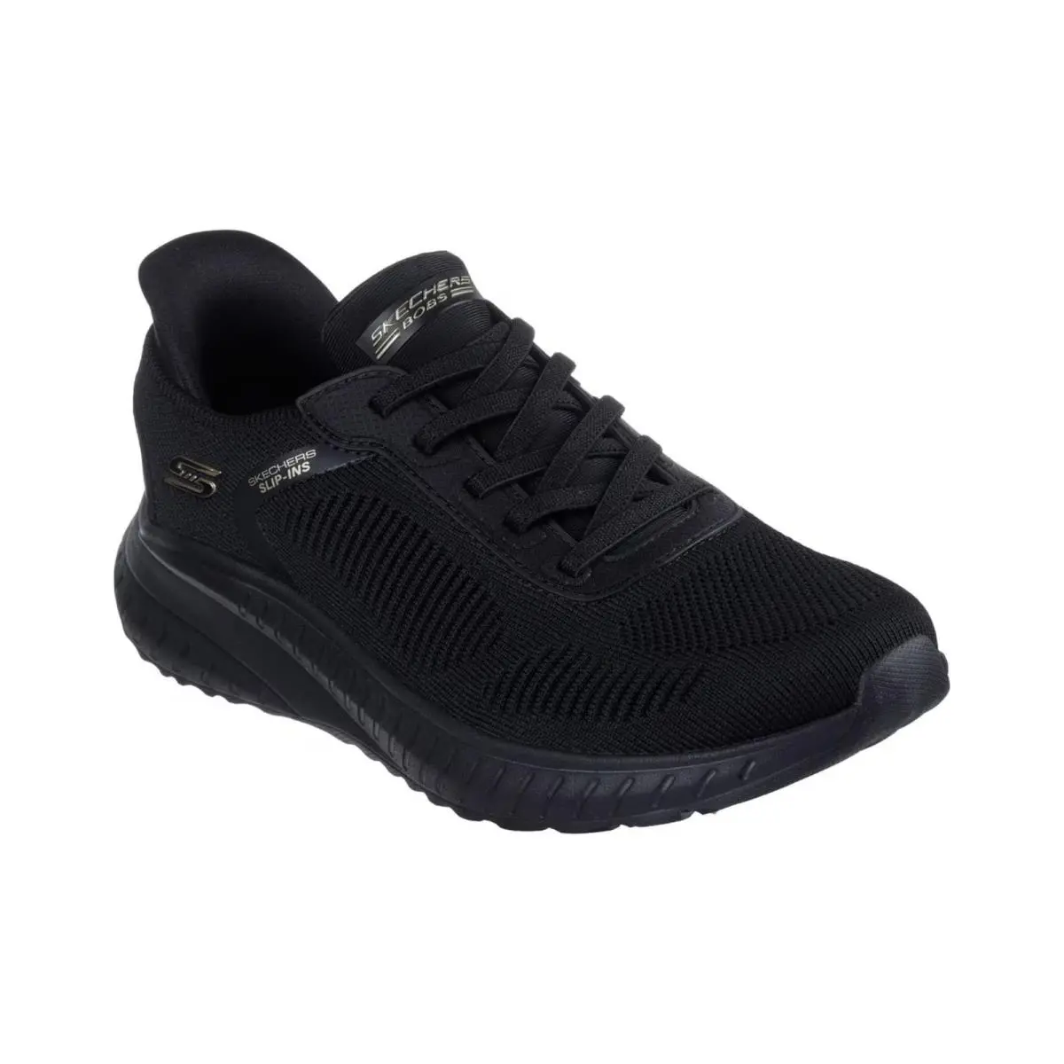 Skechers Women`s Slip-ins: Bobs Sport Squad Chaos Walking Sneakers Wide Width Black
