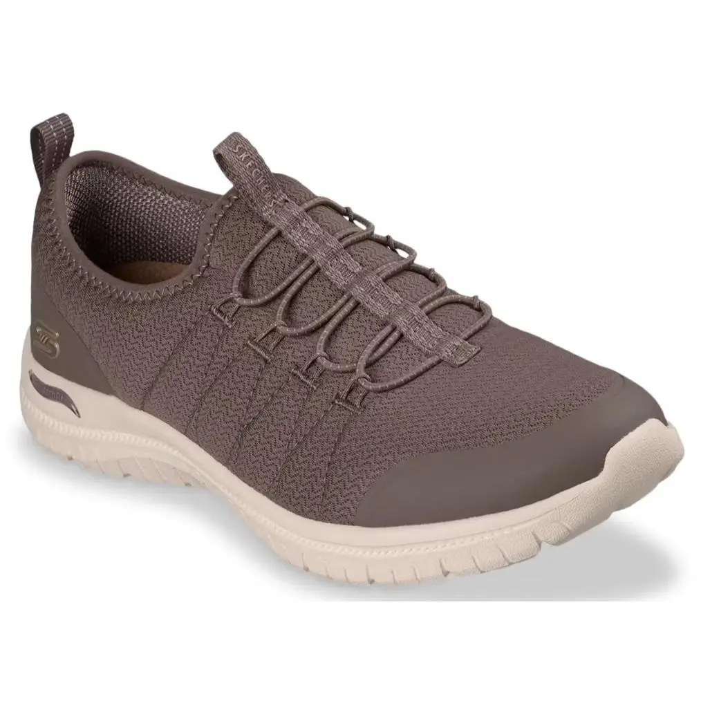 Womens Skechers Arch Fit Virtue Dahlia Dark Brown Mesh Shoes