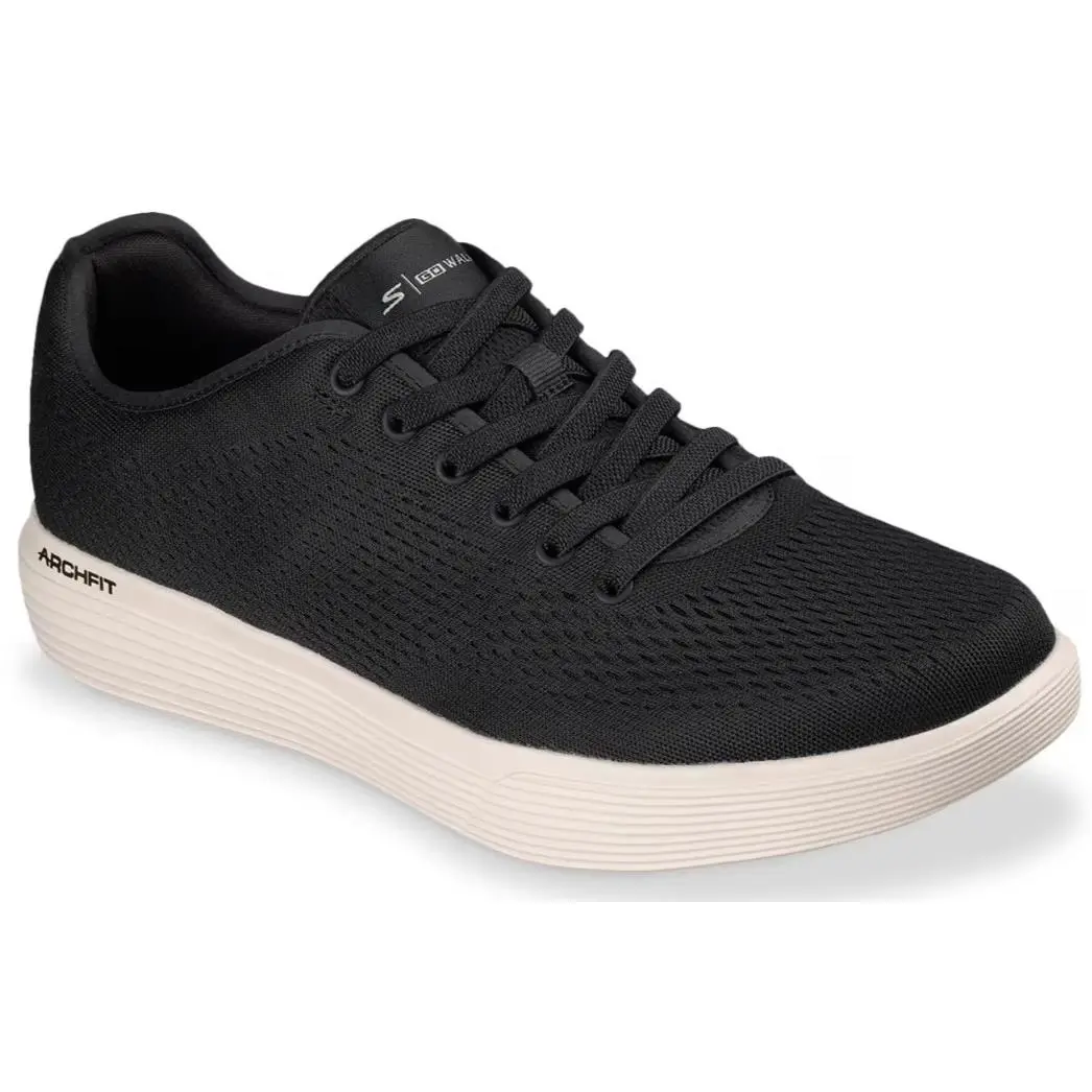 Mens Skechers GO Walk Arch Fit Commuter Madrid Black White Mesh Shoes
