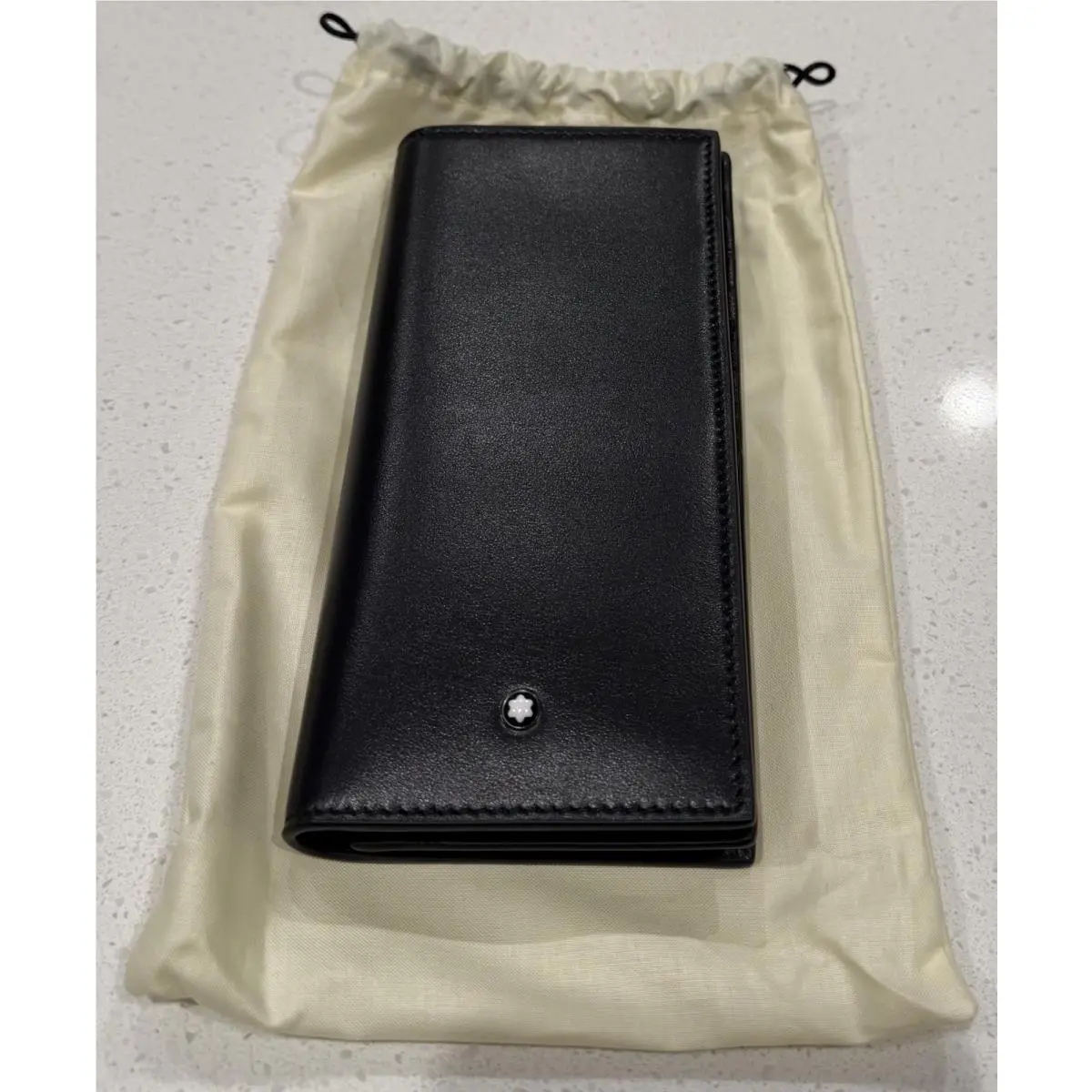 Montblanc Meisterstuck Soft Grain Long Wallet 15cc Black Leather 129680 Box