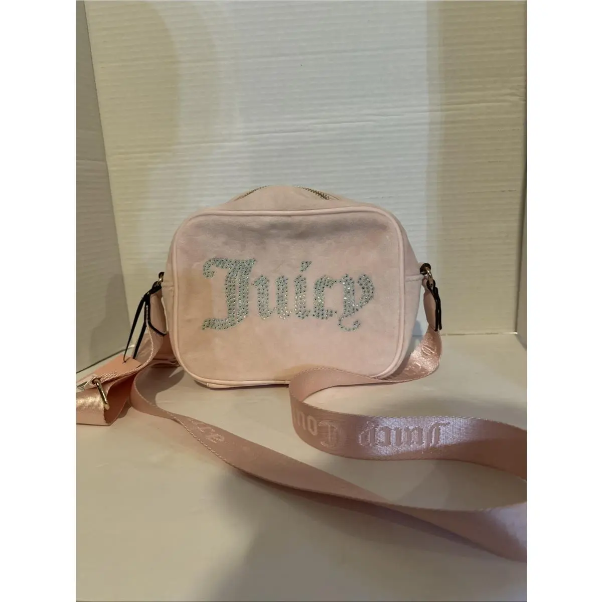 Obsession Velour Crossbody Bag Powder Blush Pink by Juicy Couture