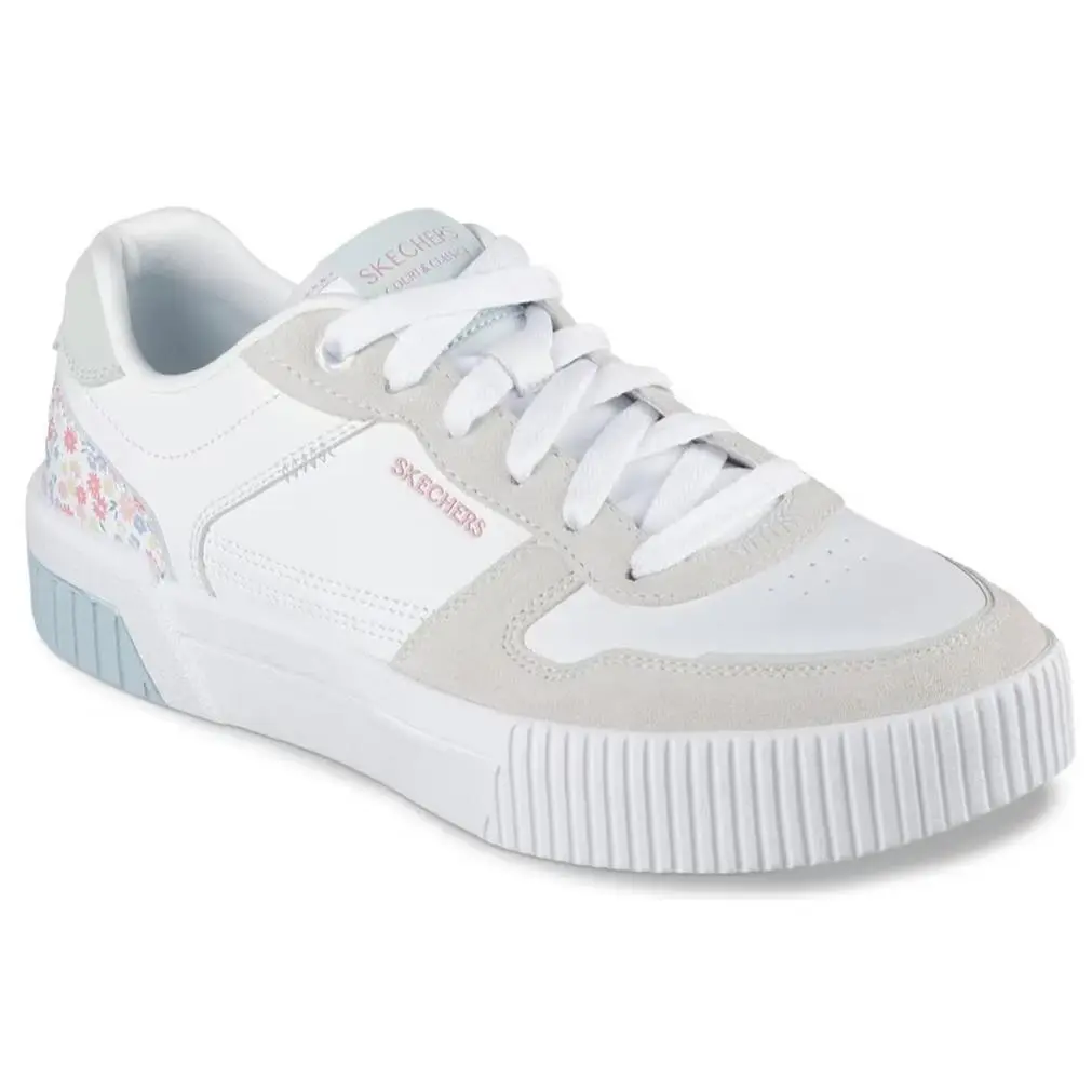 Womens Skechers Jade Stylish Type Sneaker White Multicolor Suede Shoes