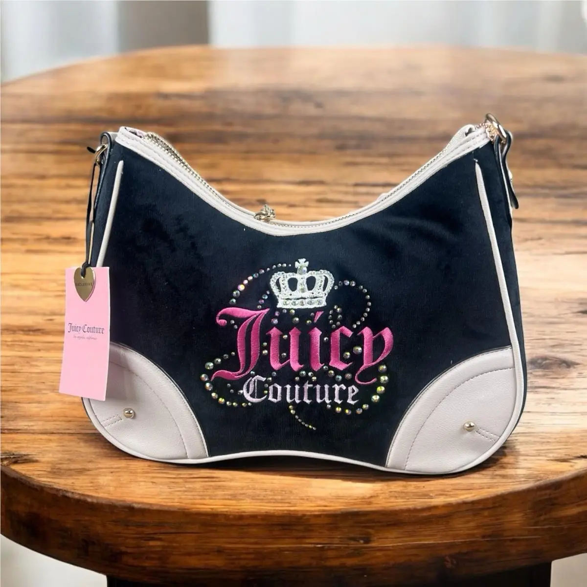 Dreamy Black/white Satchel Purse by Juicy Couture