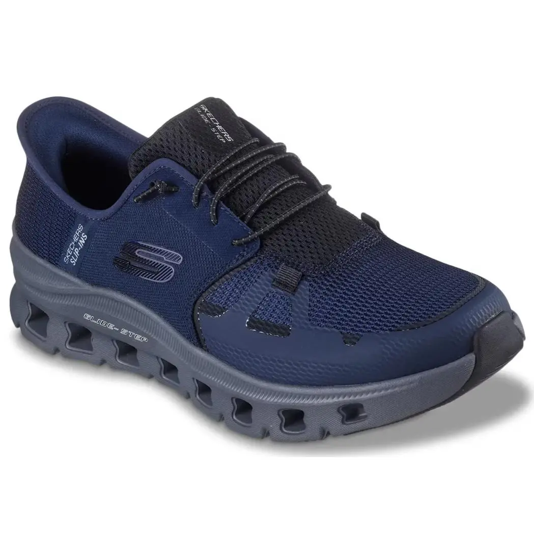 Mens Skechers Slip Ins Glide Step Pro Slip ON Sneaker Navy Mesh Shoes