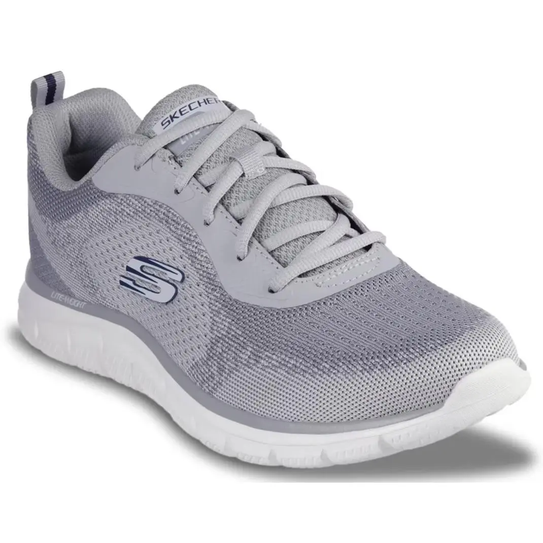 Mens Skechers Track Glendor Sneaker Gray Knit Shoes