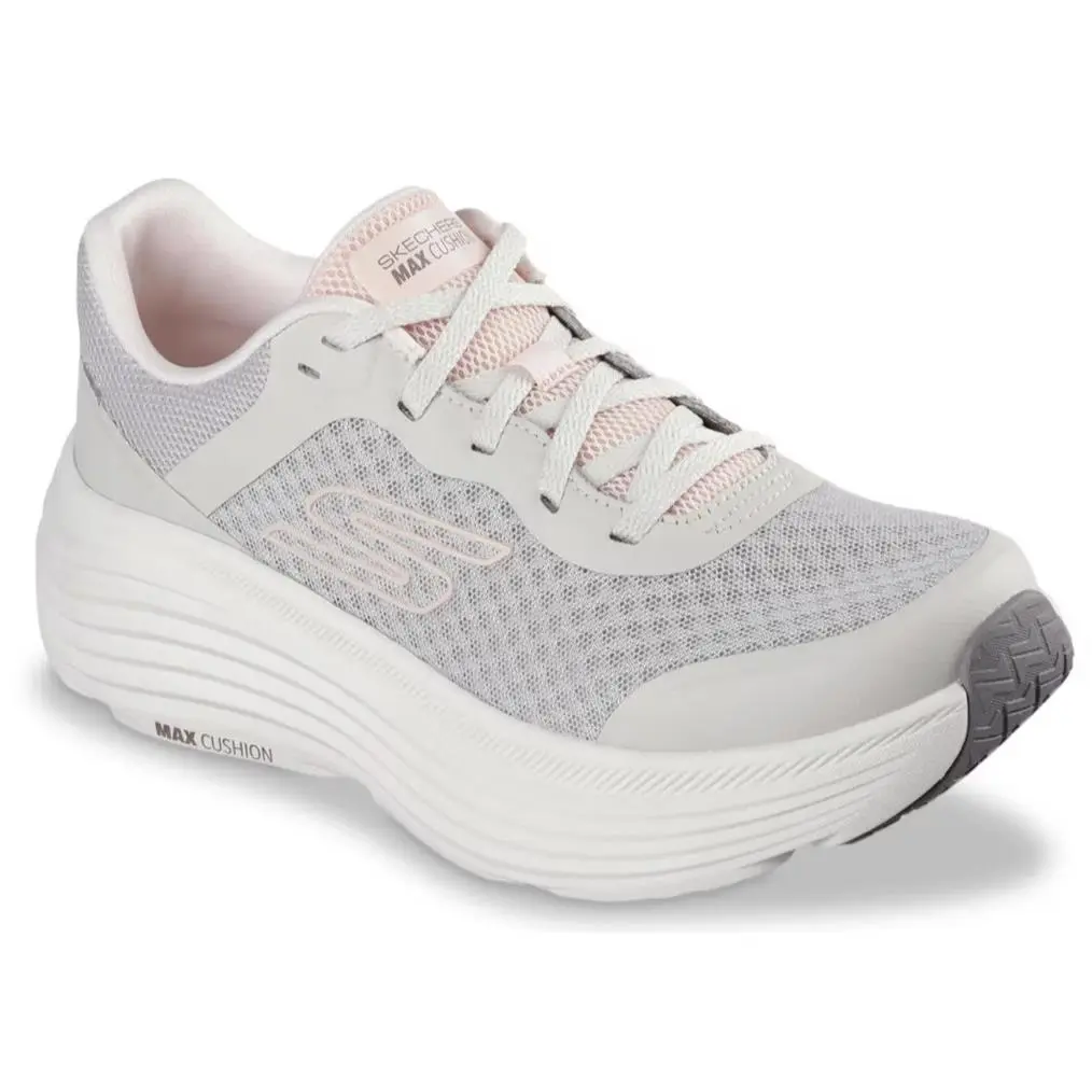 Womens Skechers Max Cushioning Endeavour Running Beige Mesh Shoes