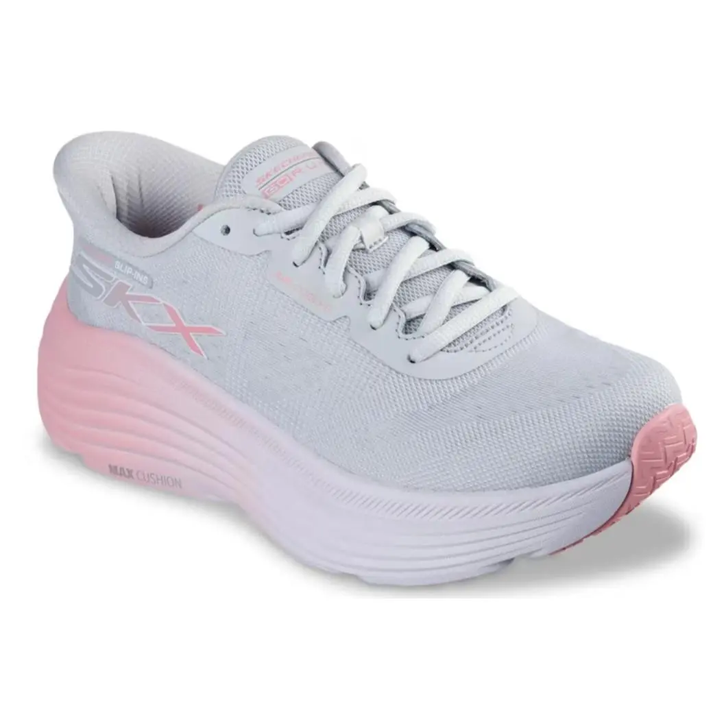 Womens Skechers Hands Free Slip Ins Max Cushioning Endeavour Gray Pnk Fabric