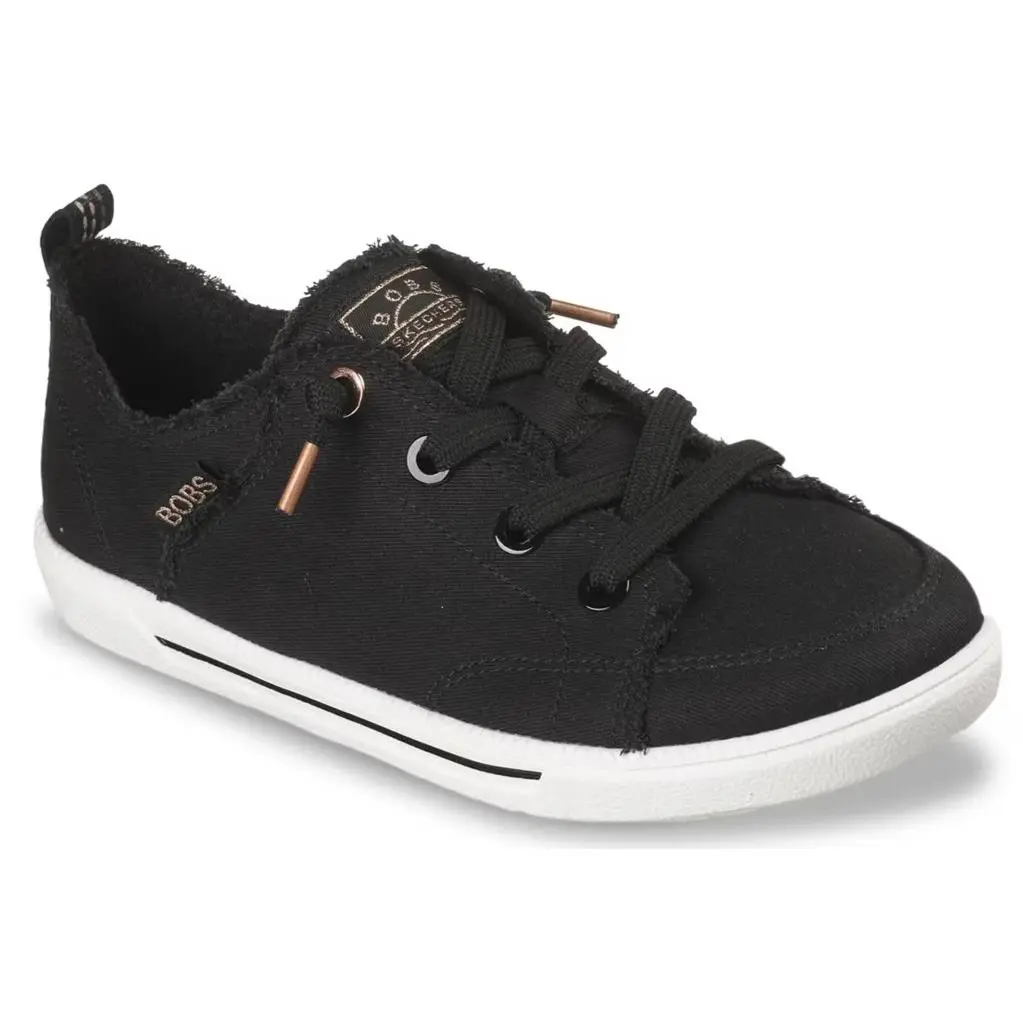 Womens Skechers Bobs B Cute 2.0 Slip ON Sneaker Black Canvas Shoes