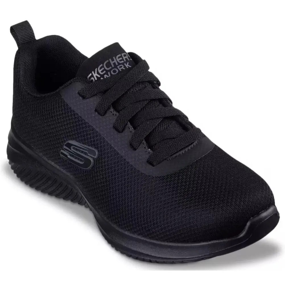 Womens Skechers Ultra Flex 3.0 Jinie Work Sneaker Black Mesh Shoes