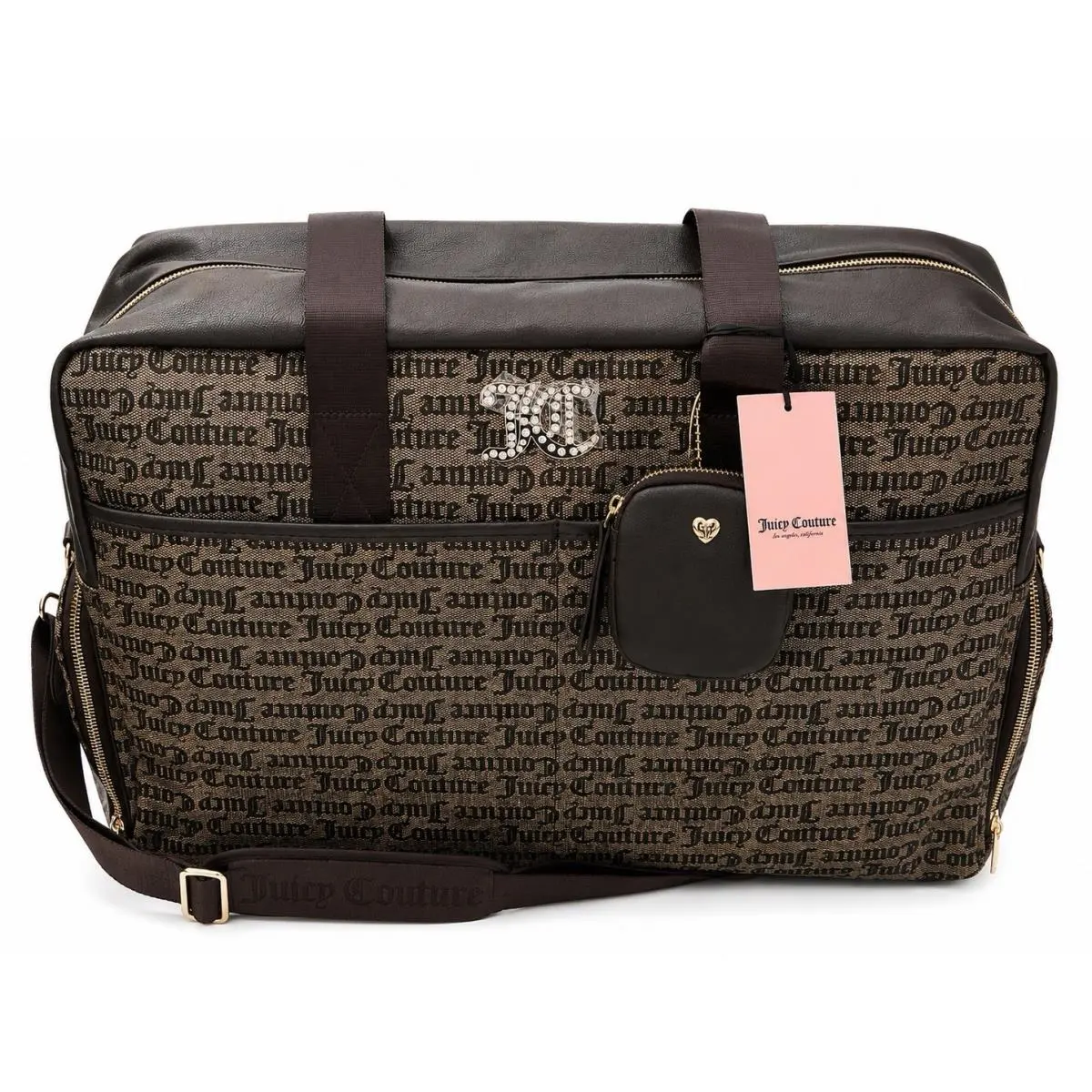 All About That Bling Weekender Bag Taupe Brown Duffle by Juicy Couture