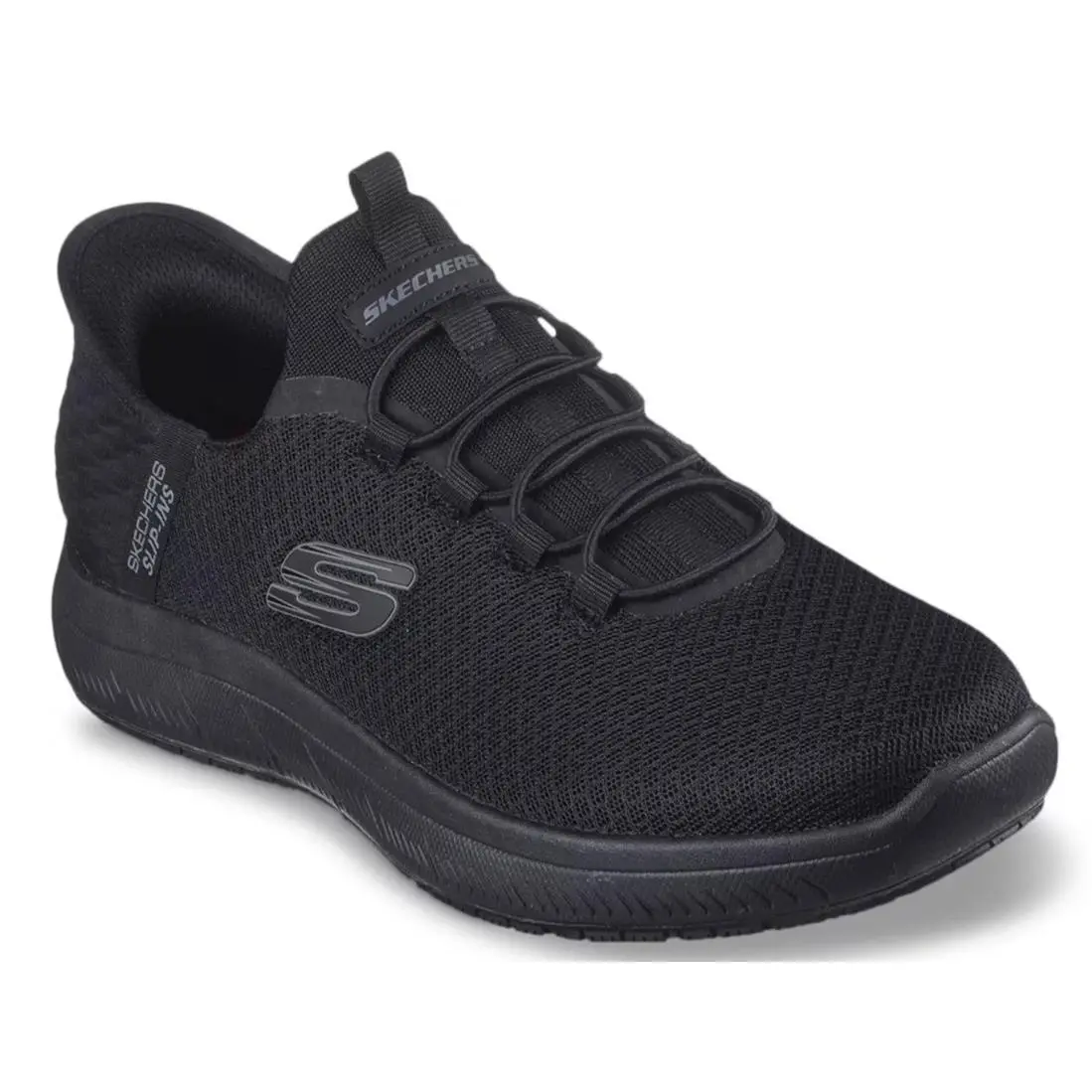 Mens Skechers Hands Free Slip Ins Summits Colsin Black Knit Shoes