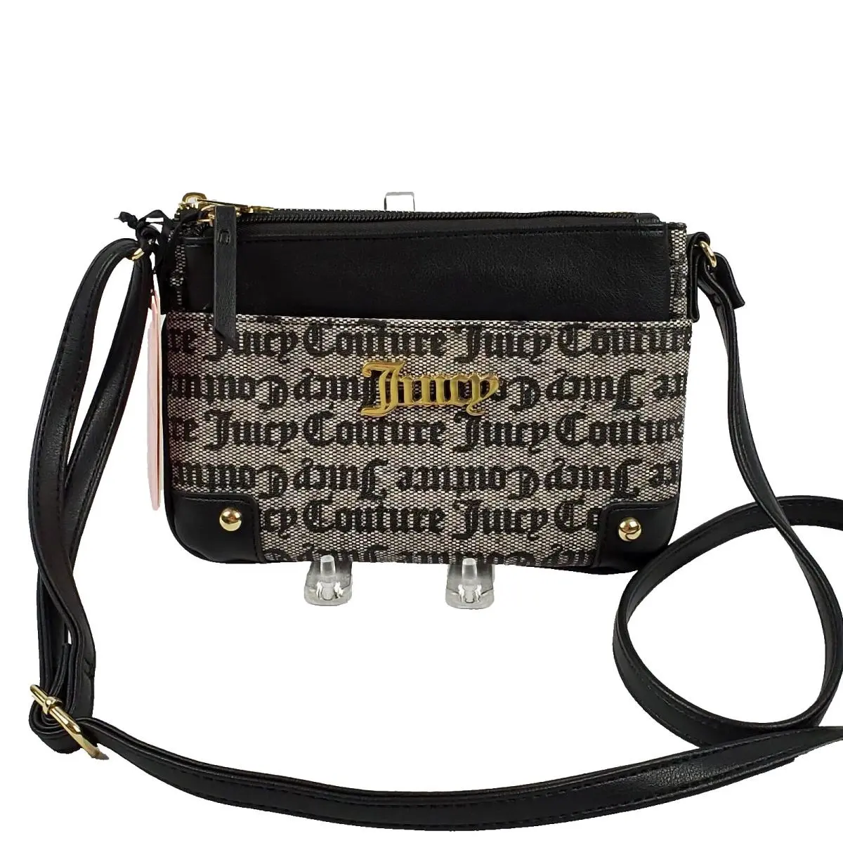 Black Pullout Pouch Crossbody Purse with Adjustable Strap by Juicy Couture
