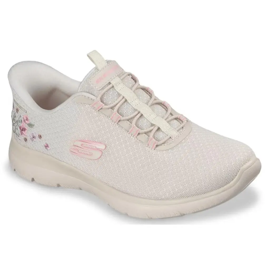 Womens Skechers Hands Free Slip Ins Summits Spring Natural Beige Mesh Shoes