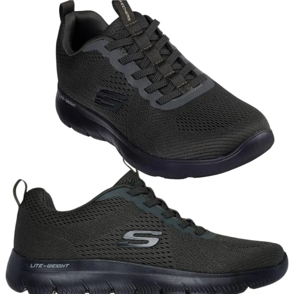 Skechers Summits Eckler Men`s Sneakers Olive Black Memory Foam Shoes 232963OLBK