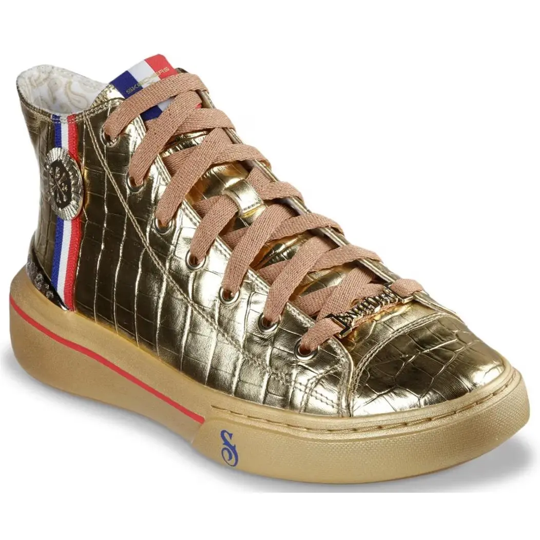 Mens Skechers Snoop Dogg Snoop One Gold Medal High Top Gold Metallic Leather