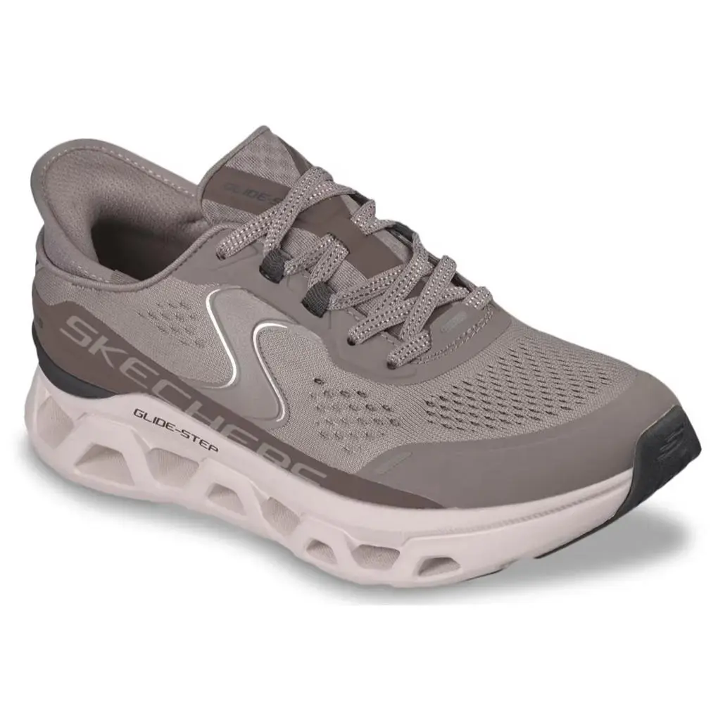 Womens Skechers Hands Free Slip Ins Glide Step Altus Sneaker Dark Taupe Mesh