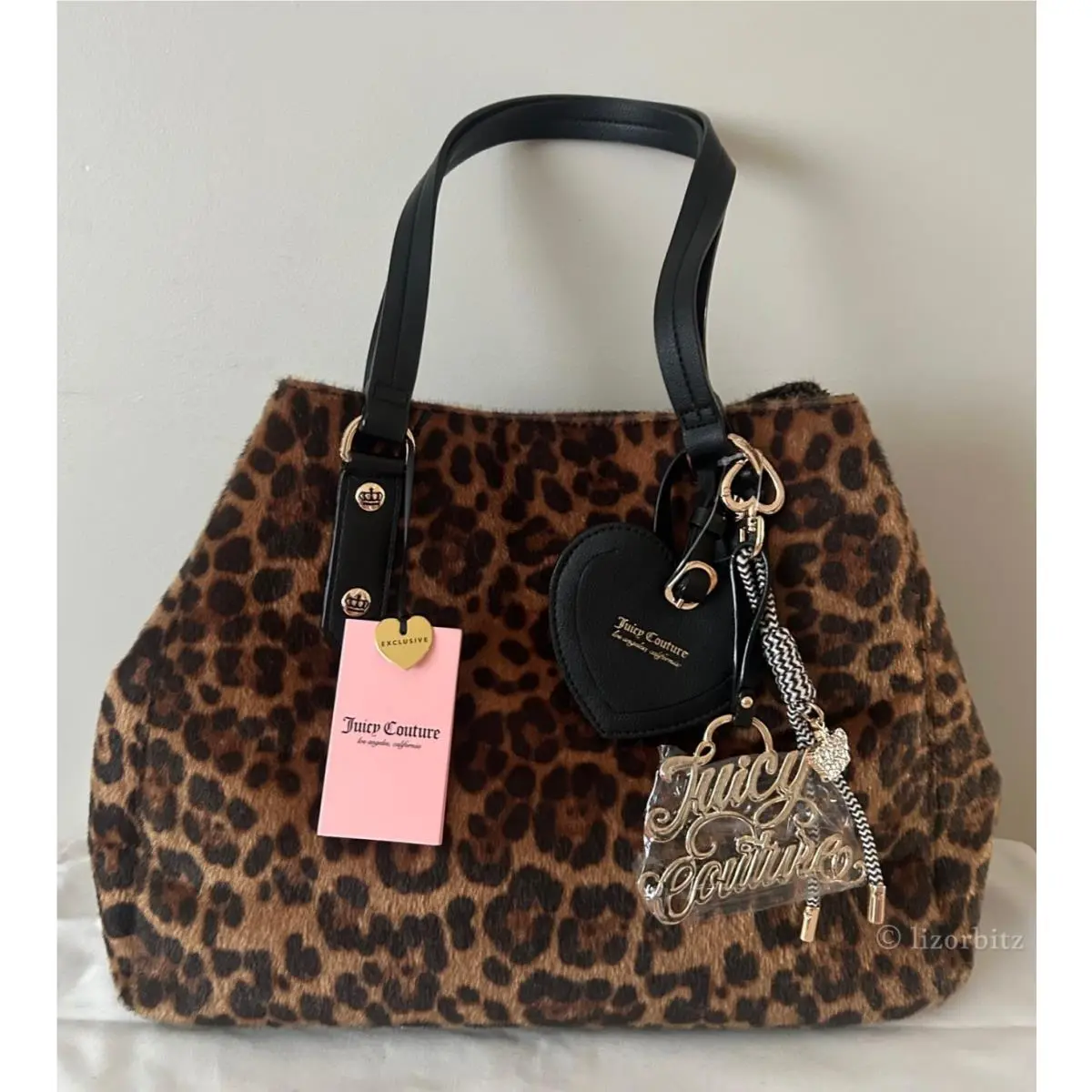 Calf Hair Leopard Print Top Players Convertible Tote by Juicy Couture