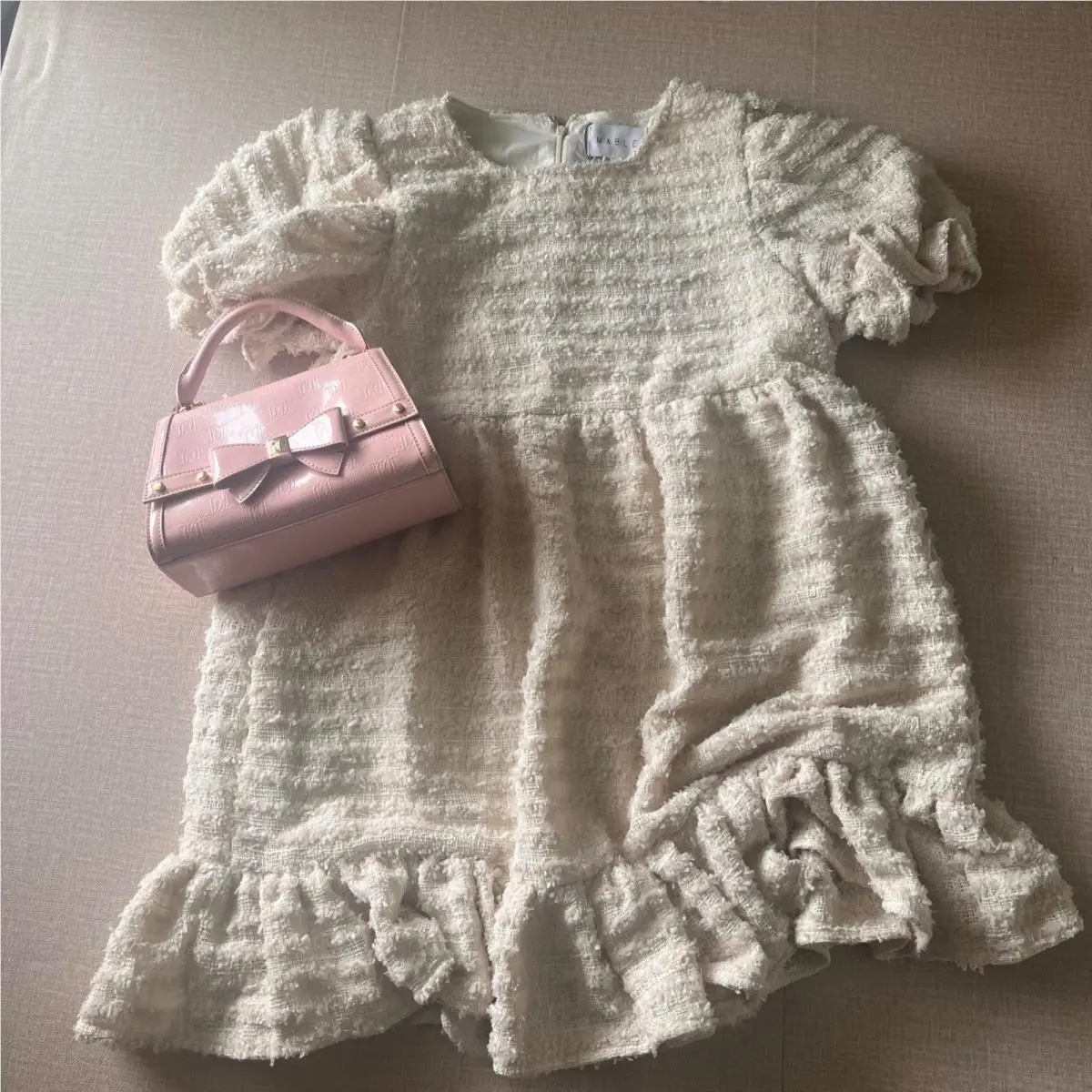 Blush Pink Bow Mini Satchel Crossbody Bag Y2K Coquette Glam by Juicy Couture