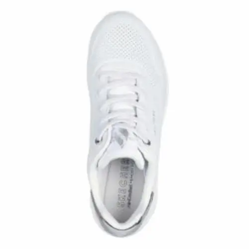 Skechers shoes - SNEAKER - SNEAKER - Sneaker - White Durabuck Silver Duraleather Mesh Trim (UPC: 197976108660) 3