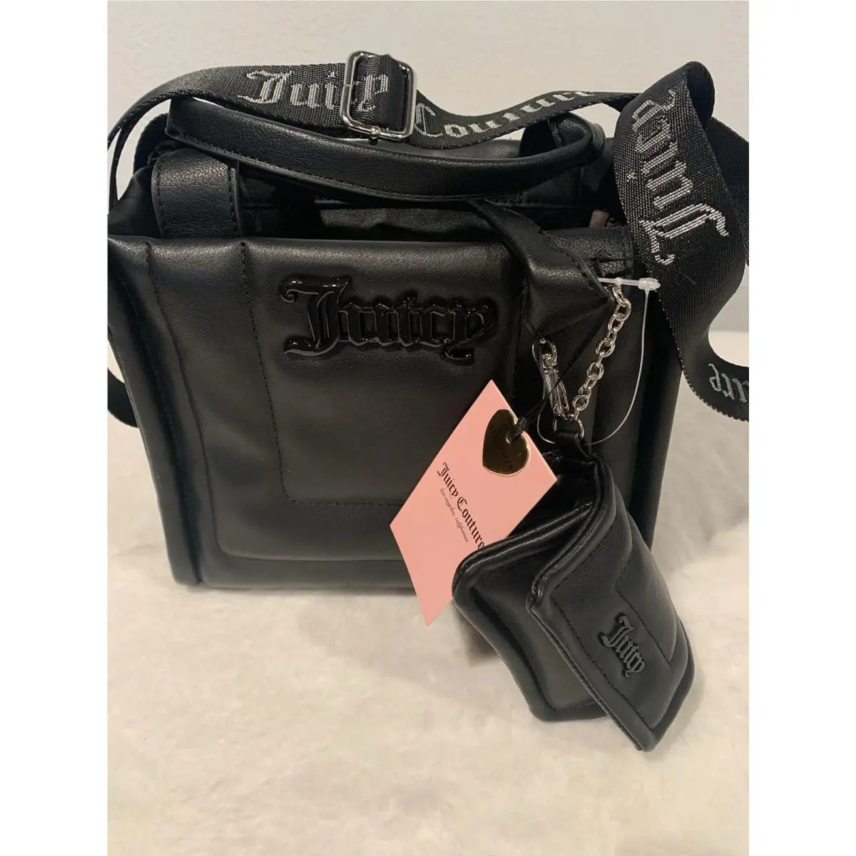 Liquorice Academy Mini Quilted Handbag Coin Purse Logo Strap by Juicy Couture