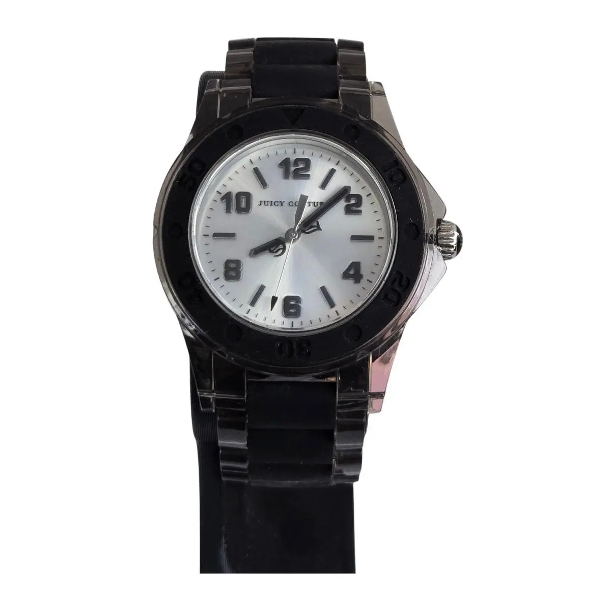 Womens Rich Watch 1900870 Black Clear Link Band 6.5 by Juicy Couture