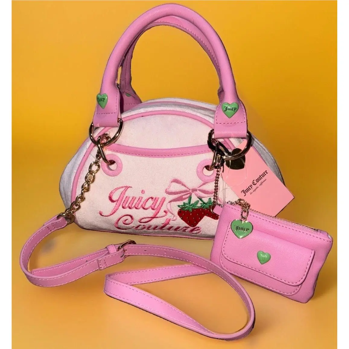 Exclusive Retro Strawberry Satchel Blush Pink Crossbody Bag by Juicy Couture