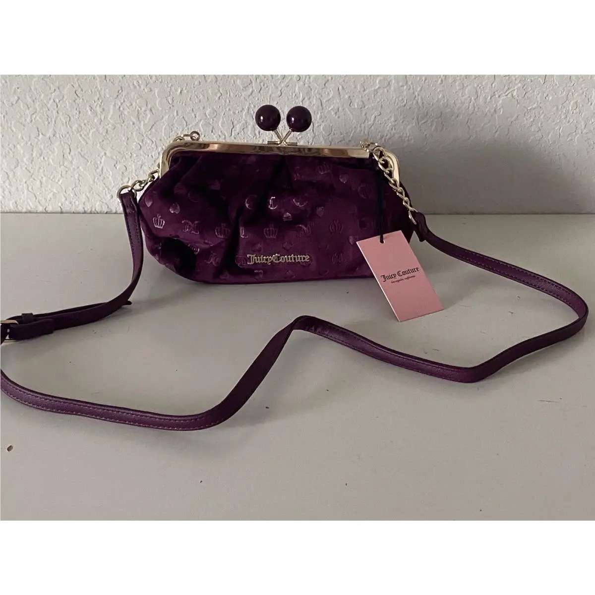 Keep It Classy Frame Crossbody Bag Purse Kisslock Pickled Beet by Juicy Couture
